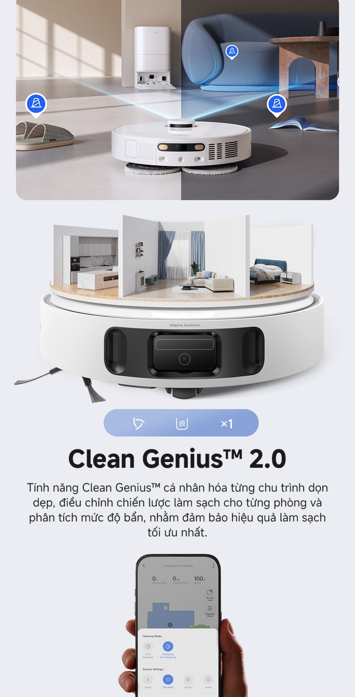 Robot hút bụi Mova E40 Ultra
