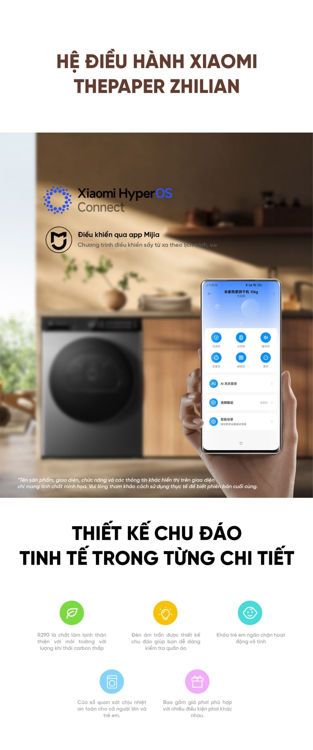 Máy sấy quần áo Xiaomi Mijia H100MJ103 2025 sấy 10kg Sấy Bơm Nhiệt