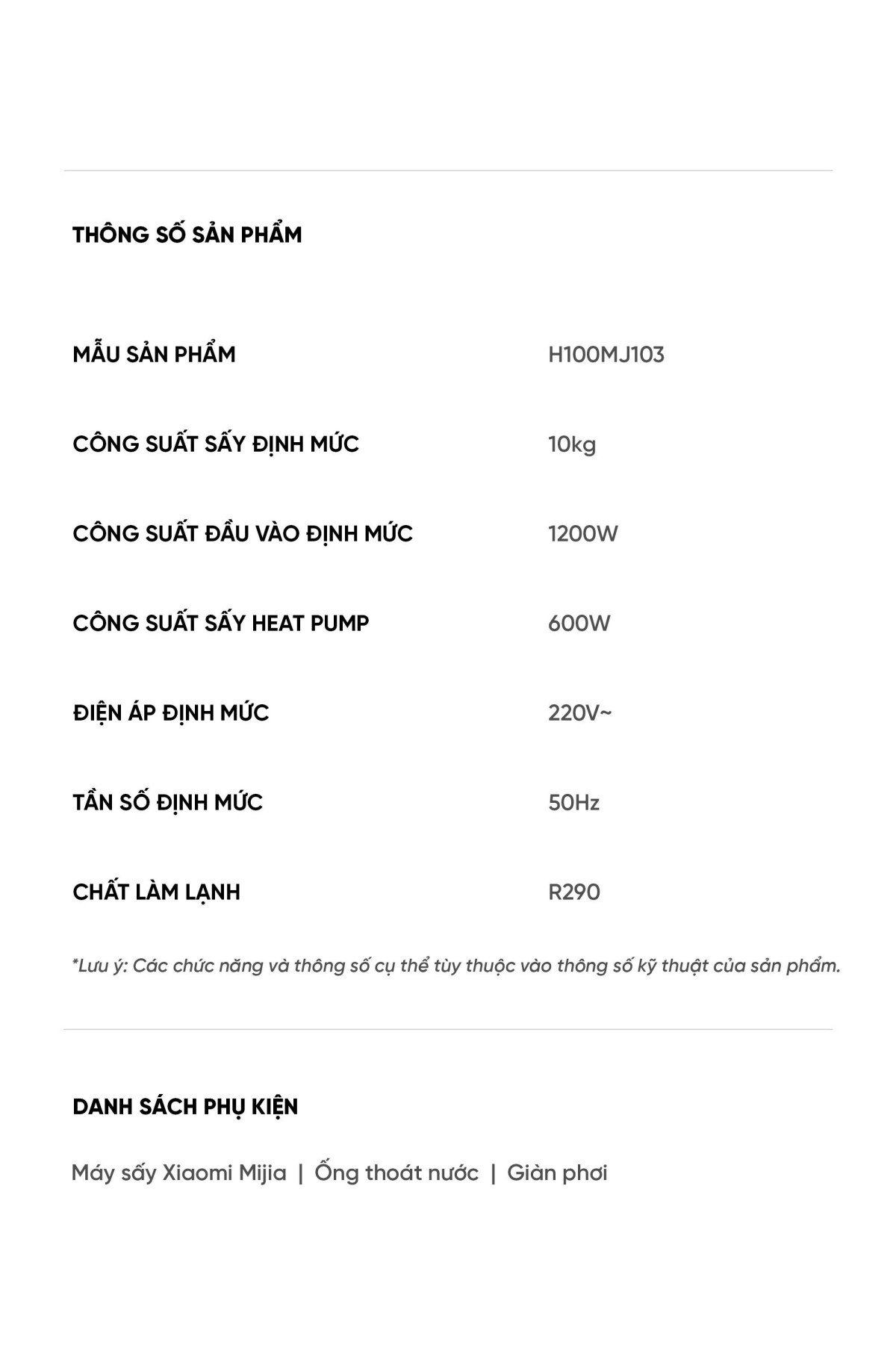 Máy sấy quần áo Xiaomi Mijia H100MJ103 2025 sấy 10kg Sấy Bơm Nhiệt