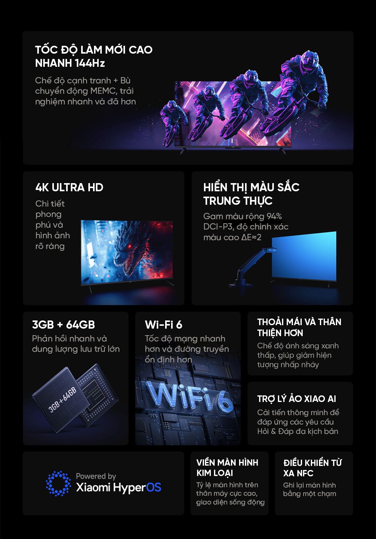 Tivi Xiaomi Redmi A Pro 65 Inch 2025 - 4K/120Hz - 3GB/64GB