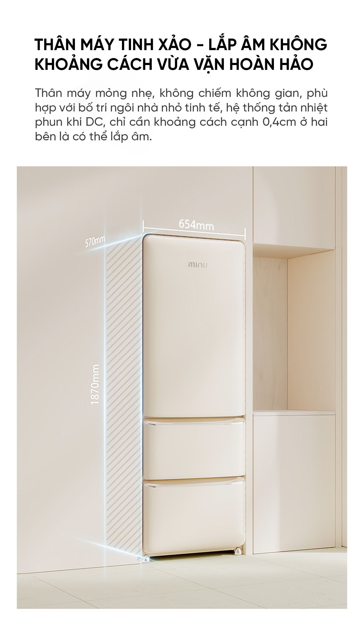 Tủ lạnh MiniJ Retro 402L thiết kế 3 cửa