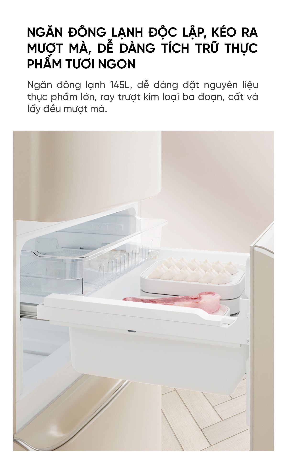 Tủ lạnh MiniJ Retro 402L thiết kế 3 cửa