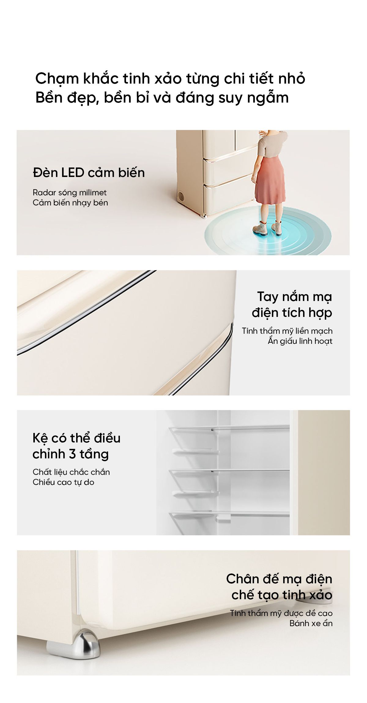 Tủ lạnh MiniJ Retro 508L Plus thiết kế cổ điển kiểu Pháp