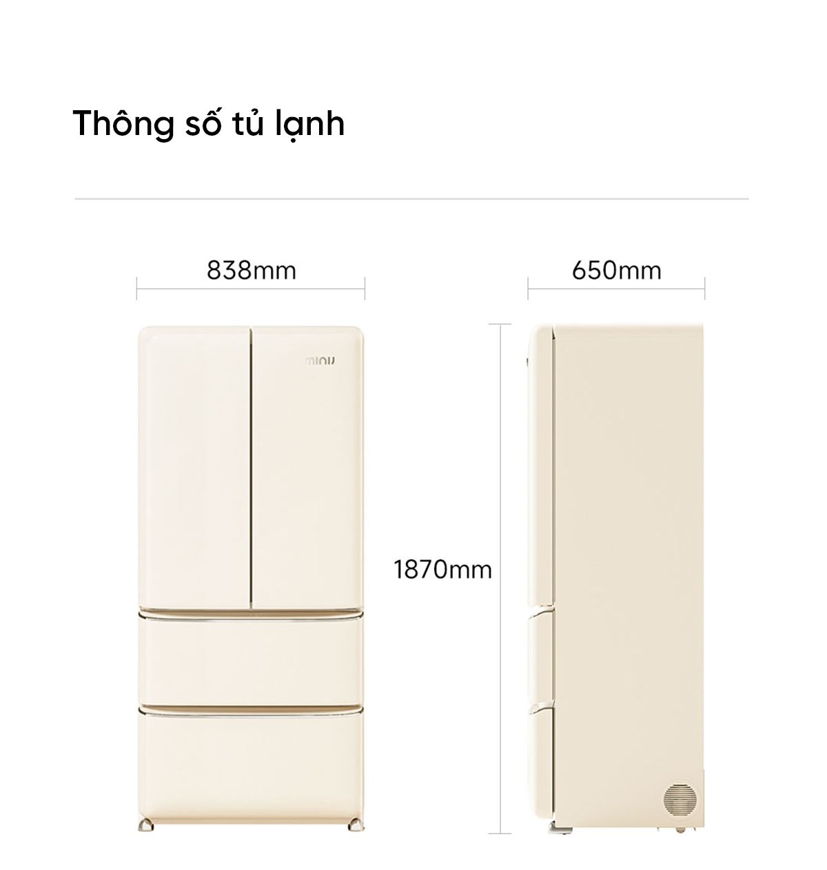Tủ lạnh MiniJ Retro 508L Plus thiết kế cổ điển kiểu Pháp