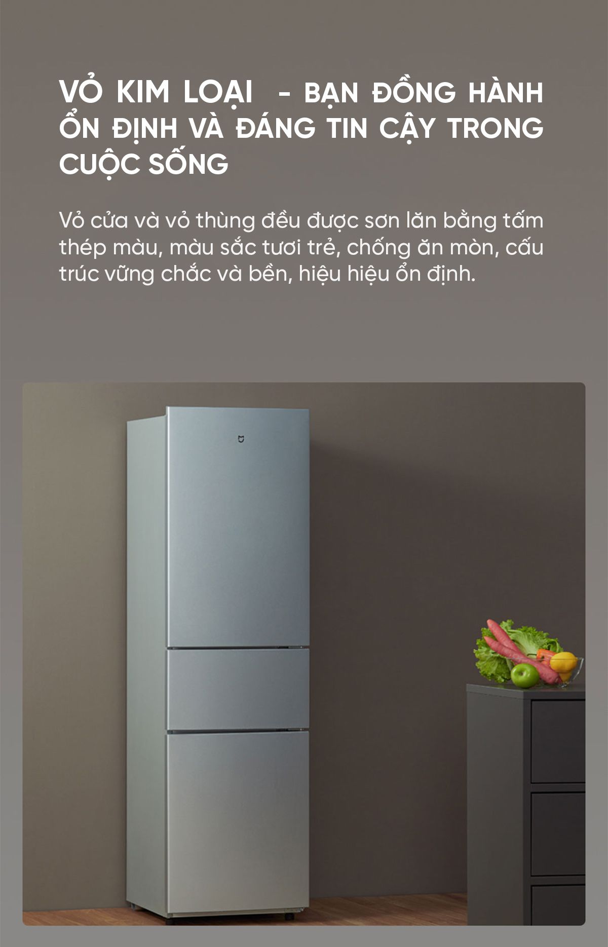 Tủ lạnh 3 cánh Xiaomi Mijia 221L thiết kế độc đáo, có ngăn đông mềm