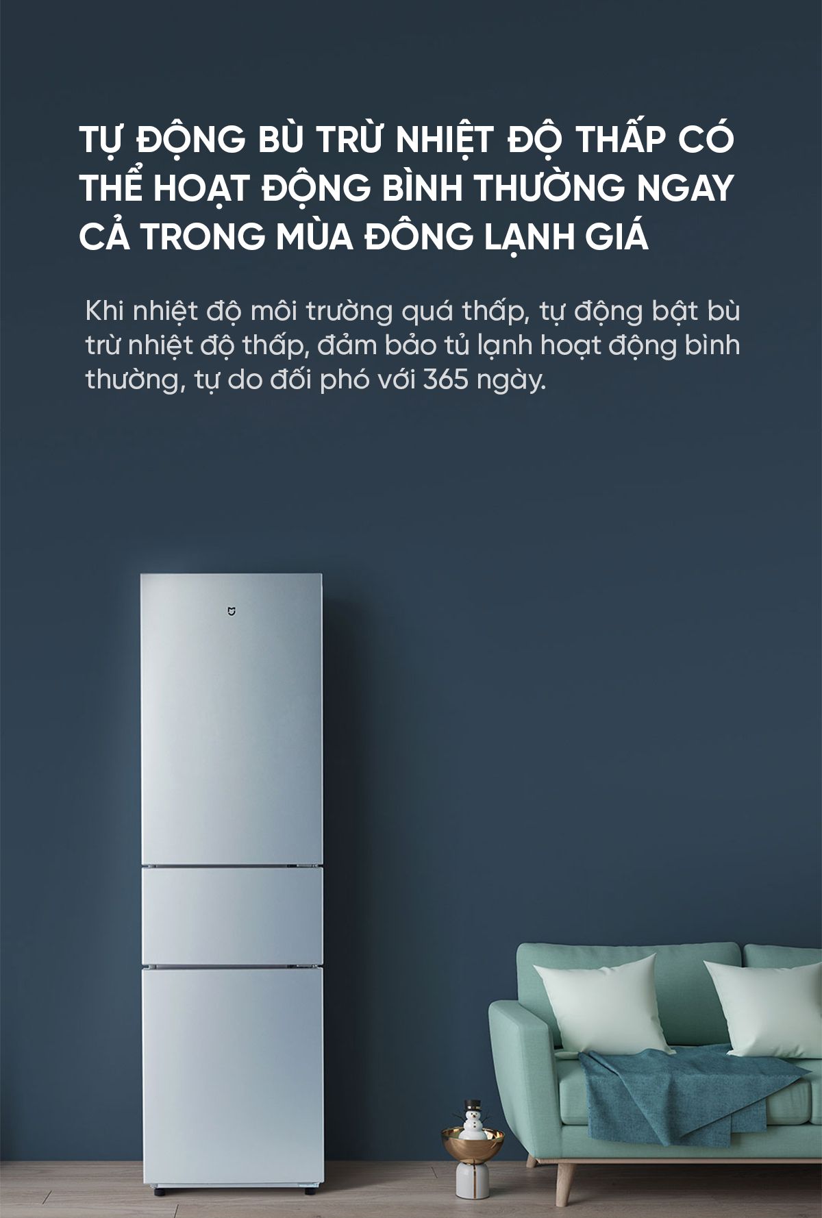 Tủ lạnh 3 cánh Xiaomi Mijia 221L thiết kế độc đáo, có ngăn đông mềm