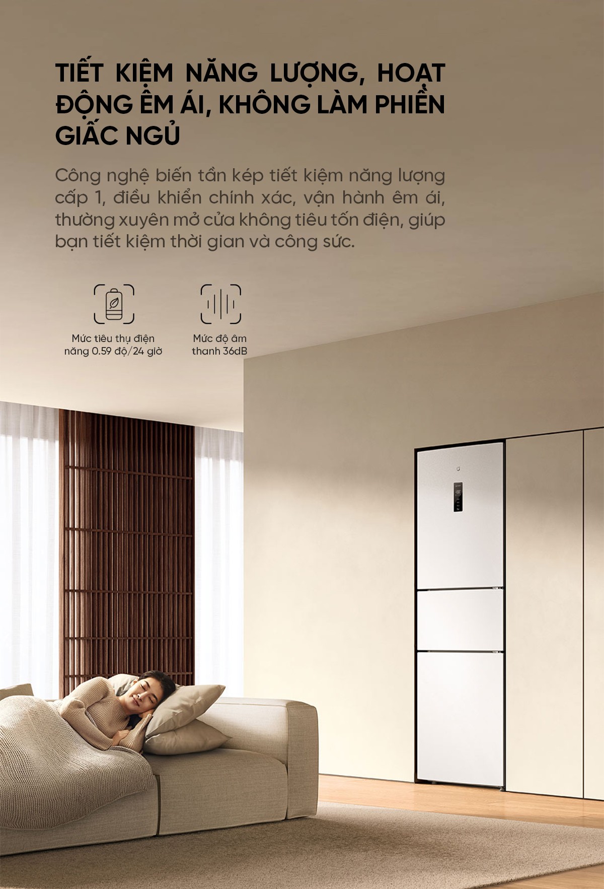 Tủ lạnh 3 cửa độc lập Xiaomi Mijia 256L lưu trữ thực phẩm hiện đại và thông minh