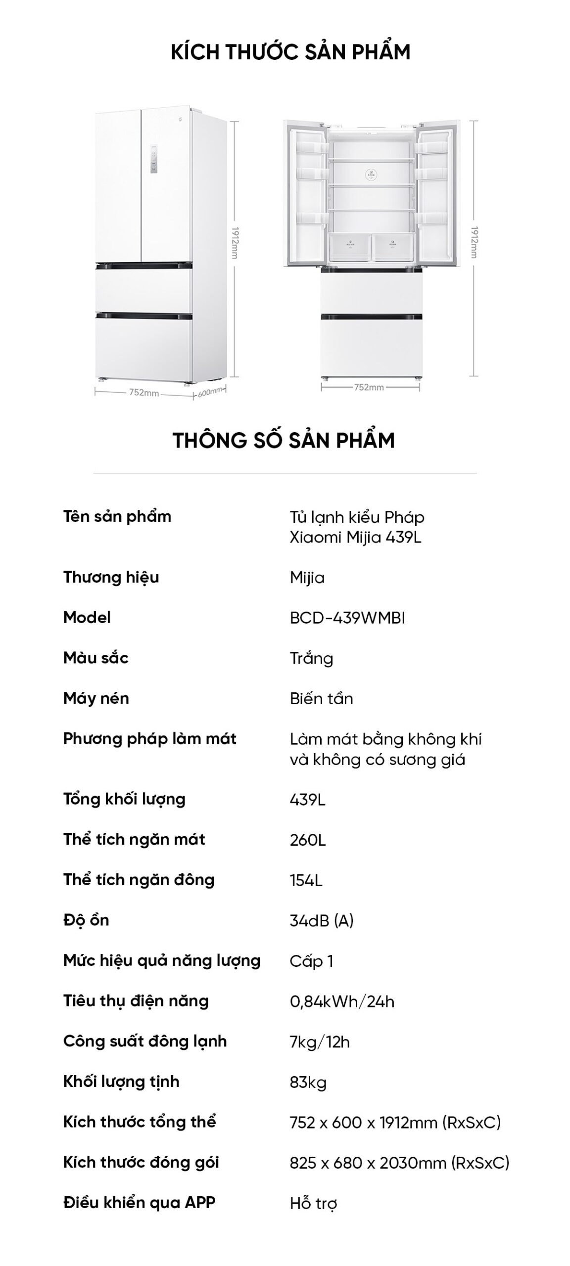 Tủ lạnh kiểu Pháp Xiaomi Mijia 439L thiết kế kiếu Pháp, ngăn chứa siêu lớn
