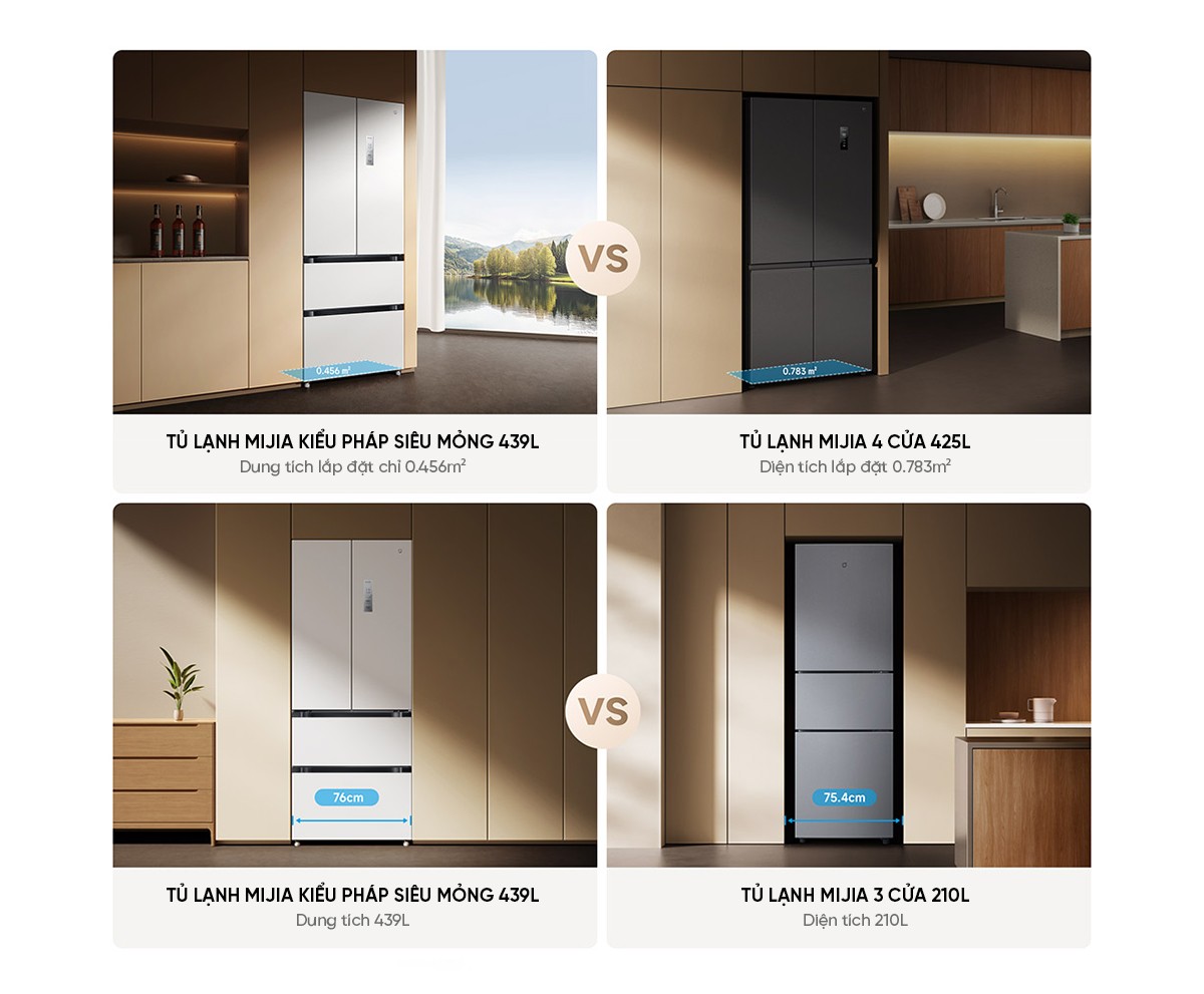 Tủ lạnh kiểu Pháp Xiaomi Mijia 439L thiết kế kiếu Pháp, ngăn chứa siêu lớn