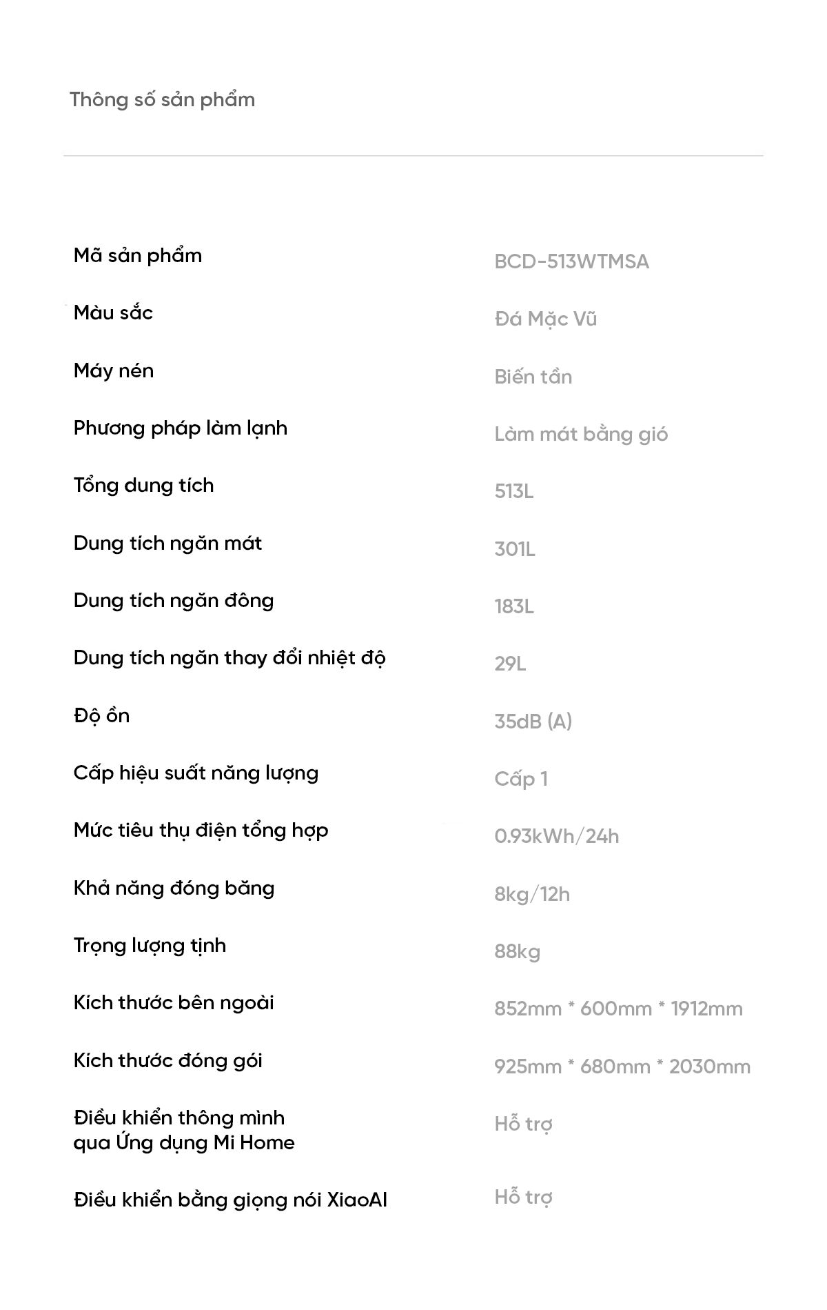 Tủ lạnh Xiaomi Mijia 513L Pro, 4 cửa, siêu mỏng